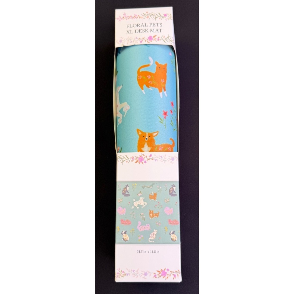 Cracker Barrel Floral Pet XL Desk Mat Non-slip Gaming Mouse Pad Blue Dog Cat NEW